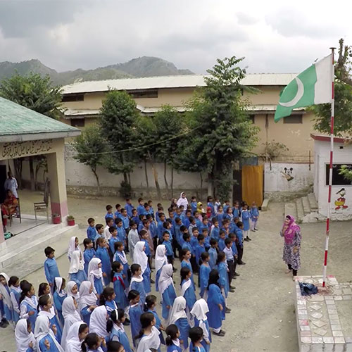 Morning assembly at one of the PSSP schools